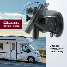 Suction Cup Flag Holder for RV, Suction Cup Flag Mount, Adjustable Angle Camper Flag Pole Holder, Fit for Cars, Trucks, SUVs, ATVs, Travel Trailers Flagpole Mount