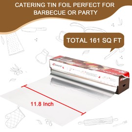 WRAPOK 1 x Blech-Küchenfolie Rolle Heavy Duty Aluminium Backfolie für BBQ Braten, 30 cm x 50 m