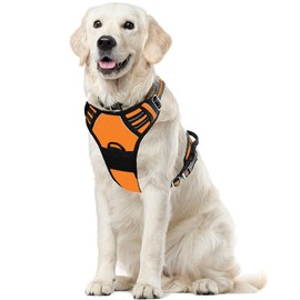 Voarge Dog Harness for Large Dogs, Anti-Pull Dog Harness with Control, Adjustable Vest Dog Harnesses with Easy to Use Handle for Training or Walks (Orange, M)
