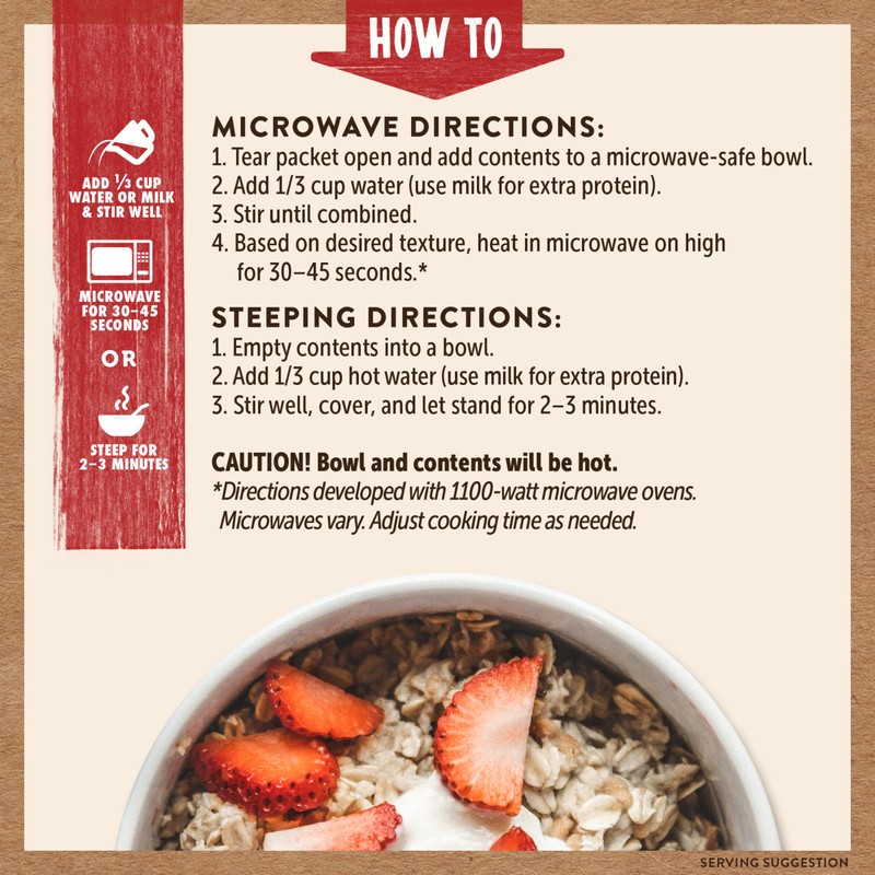 Kodiak Instant Oatmeal Packets, Strawberries & Cream, High Protein, 100%