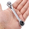 Silver Ratchet Wrench 1/4 Inch Mini Double Headed 72 Tooth