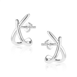 ALEXCRAFT Unique Earrings Gold Silver 925 Stud Earrings 14K Trendy Minimalist Stud Earrings Golden Earrings Women for Women Girlfriend Mum Girls