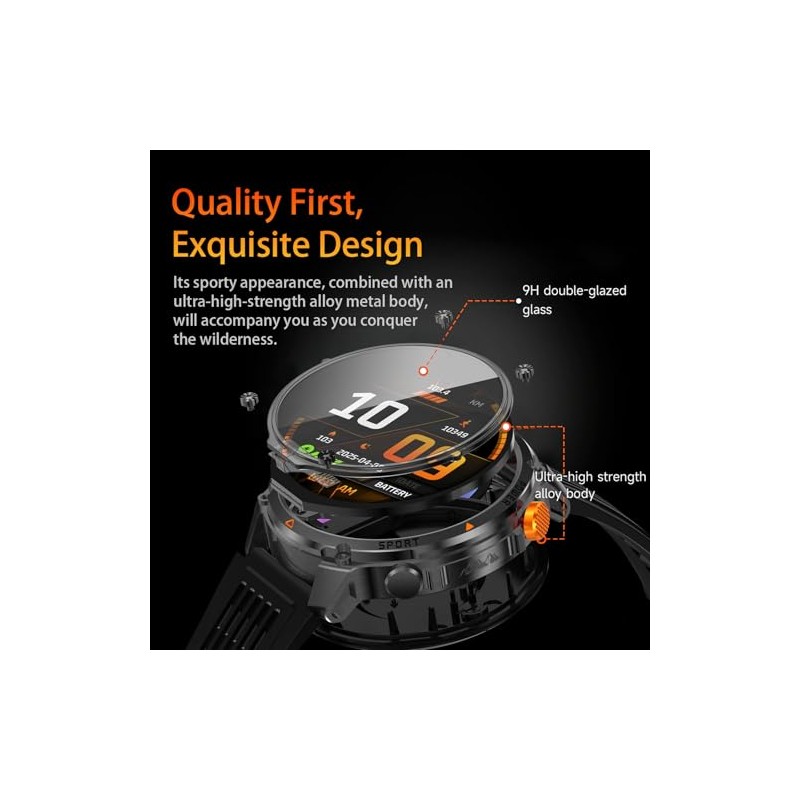 MIlitary Smart Watch with Compass/Flashlight for Android & iPhone (2