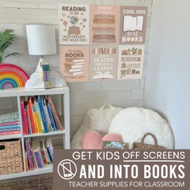6 Boho Reading Posters For Classroom Reading Corner - Reading Corner Decor For Classroom Library Posters, Reading Strategies Posters For Classroom Library Decor, Reading Classroom Decor, Book Posters
