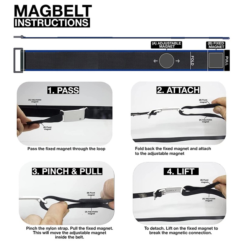 MagBelt 2 - Black Belt/Silver Buckle (Medium)