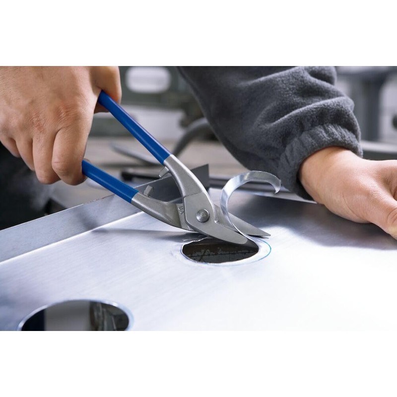 Bessey D207-250L Left Cutting Punch Snips, Blue/Grey