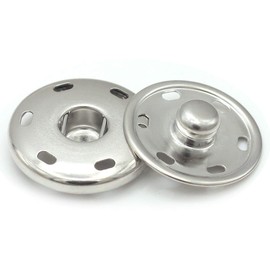 20 Sets Metal Snap Buttons Nickel Brass Sew On Snap Fasteners (19mm)