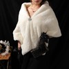 Obmyec Women's Faux Fur Shawl Wedding Faux Fur Wrap Bridal
