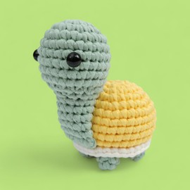 POPOJOY Crochet Kit for Beginners Learn to Crochet Starter Kit, with Easy Soft Yarn, Step-by-Step Video Tutorial, Christmas Amigurumi Animal Kits Set for Adults Girls Kids Gifts - Tohru The Turtle