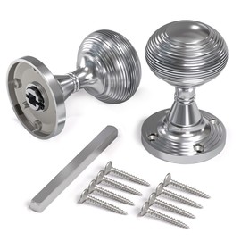 Bwintech 1 Set Beehive Mortice Door Knobs,Chrome Finishing Pull Door Handle Knobs for Interal Doors