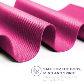 Sunshine Yoga Voyage Yoga Mat, 10 Pack, 72" x 24" Professional Studio and Gym Bulk Yoga Mats, 5mm Thick, Durable, Anti-Tear, Non Slip Fitness and Exercise Mats, Fuchsia
