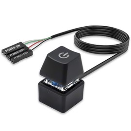 Power Switch for Desktop Computers PC Power Button External Desktop Computers PC Power Button External Computer Power Switch 1.65 m with LED Light, Ideal Replacement of PC Box Switch