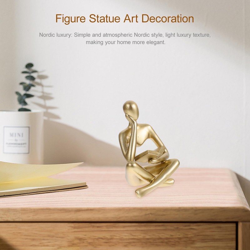 LIFKOME Abstract Thinker Sculpture, Meditation Yoga Statue Modern Home Decor
