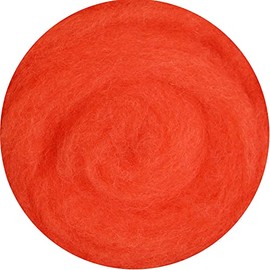 SIA COLLA-S Felting Wool 100% Wool for Felting Dry Felting Wet Felting - Red Orange Pepper 25 g