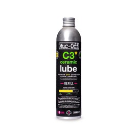 Muc-Off C3 Dry Chain Lube, 10.14 fl oz - Ceramic Bike Lube Refill, Bike Chain Oil, Chain Wax for Wet Weather Conditions - Bike Lubricant and Bicycle Chain Oil