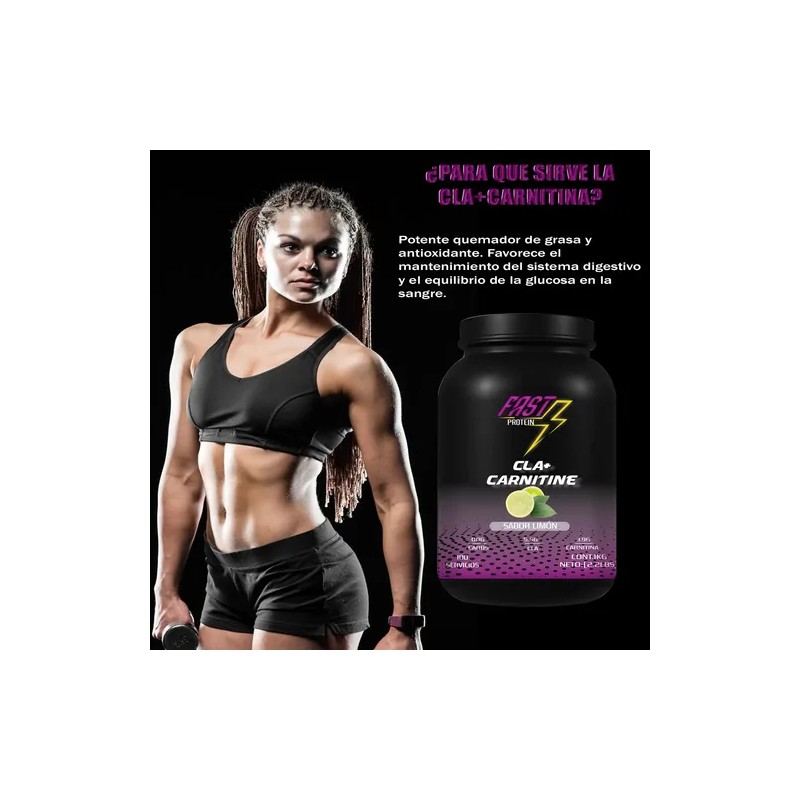 Fast Protein Cla + Carnitina 1kg 100servicios Suplemento