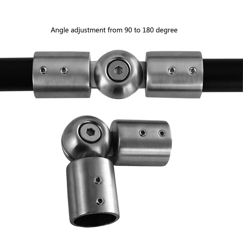 1" Window Corner Curtain Rod Connector 1 pcs Silver, Adjustable