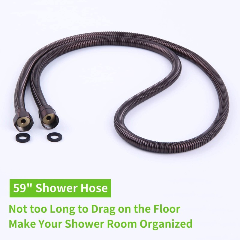 Angle Simple Hand Shower Hose 59", Flexible Stainless Steel Shower