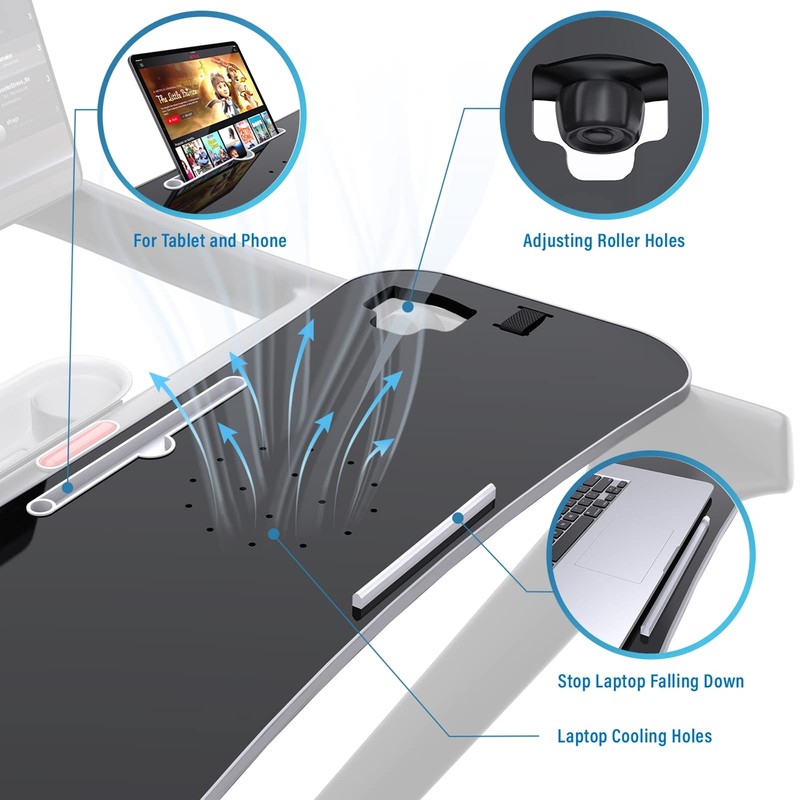 Qsxou Treadmill Desk Attachment,Peloton Tread Tray Ergonomic Platform, Laptop Holder