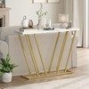 MAHANCRIS Gold Console Table, Modern Entryway Table with Geometric Metal