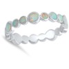 Eternity White Simulated Opal Stackable Ring New .925 Sterling Silver