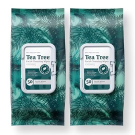 Body Prescriptions - 2 Pack (60 Count Each) Tea Tree Facial Cleansing, Pore Refining Wipes