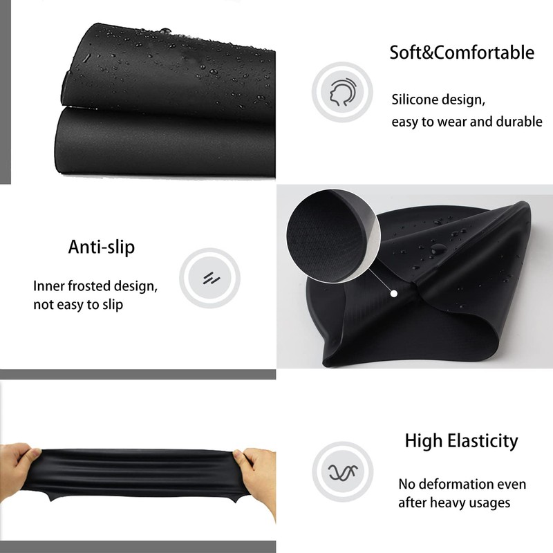 UTTPLL Silicone-Waterproof-Swimming-Durable-Non-Slip Unisex Adult Swim Cap Swimming Hat Men Women