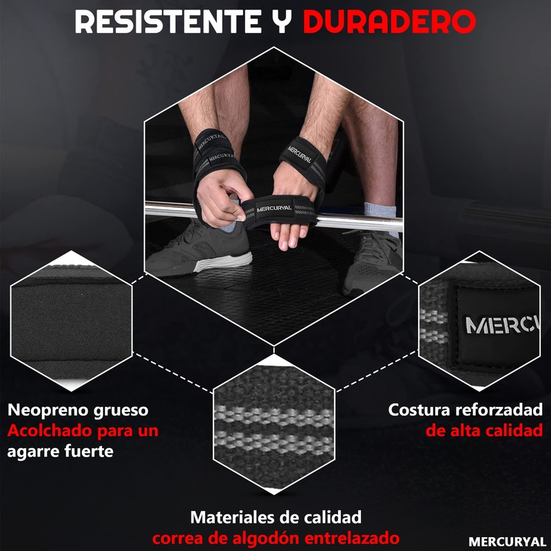 MERCURYAL Figure 8 Padded Lifting Straps Strength Training - Weight