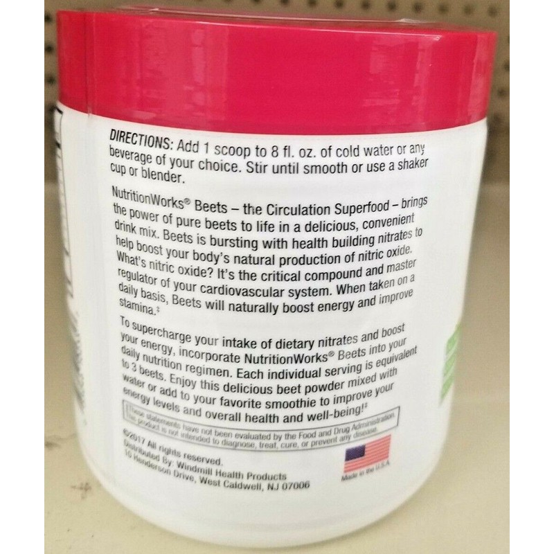 9.88 OZ 2 PACK NUTRITION WORKS BEETS THE CIRCULATION SUPER