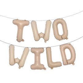 16 inch Multicolor Two Wild Balloons Banner for Boys Girls 2nd Birthday Jungle Safari Theme baby shower Party Supplies Decorations (TWO WILD Caramel)