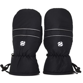 Surprizeshop Winter Golf Mitts Pair | Left & Right Hand | Universal Golf Trolley Hold Strap | Wind & Waterproof | One Size Fits All with Adjustable Toggle | Soft Warm Fleece Lining (Black)