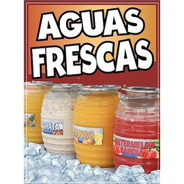 Aguas Frescas Decal Window Sticker Mexican Food Truck Concession Vinyl Restaurant Mexican Horchata (14" x 10")