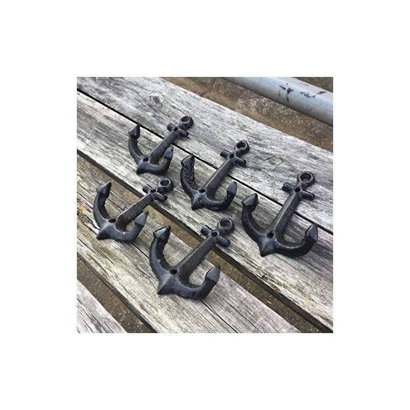 Facaler Nautical Cast Iron Ship Anchor Weathered Nautical Wall Hooks