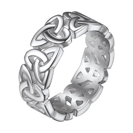 Richsteel Mens Irish Celtic Thumb Rings Silver Stainless Steel Ring Jewellery for Teen Boys