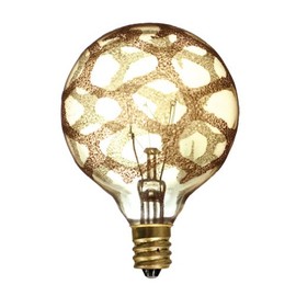 Bulbrite 40G16/MAR/E12 Crystal Collection 40-Watt Incandescent G16 Globe, Marble Finish, Candelabra Base, Amber [Pack of 12]