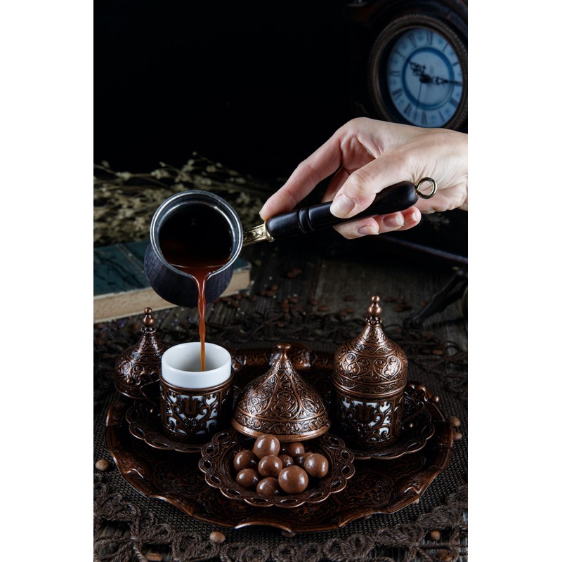 DEMMEX 2024 Turkish Greek Arabic Coffee Serving Set with Cups,