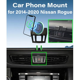 AbeeyGeomarn Car Phone Holder for Nissan Rogue 2014-2020 Accessories 15W Fast Wireless Charger Adjustable Air Vent Cell Phone Mount Hands-Free 360 Degree Rotation