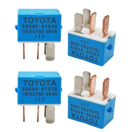 Set of 4 Relay 90987-02027- 4-Pin AC Automotive Relays for Enhanced Electrical System Performance - Compatible with 1997-2014 Toyota and Lexus Vehicles