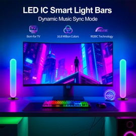 TRIPLE RABBIT RGB Light Bar,Smart LED Light Bar for Room,16 Million Colors,Three Control Modes,Dynamic Music Sync Mode,213 Preset Modes,USB Interface