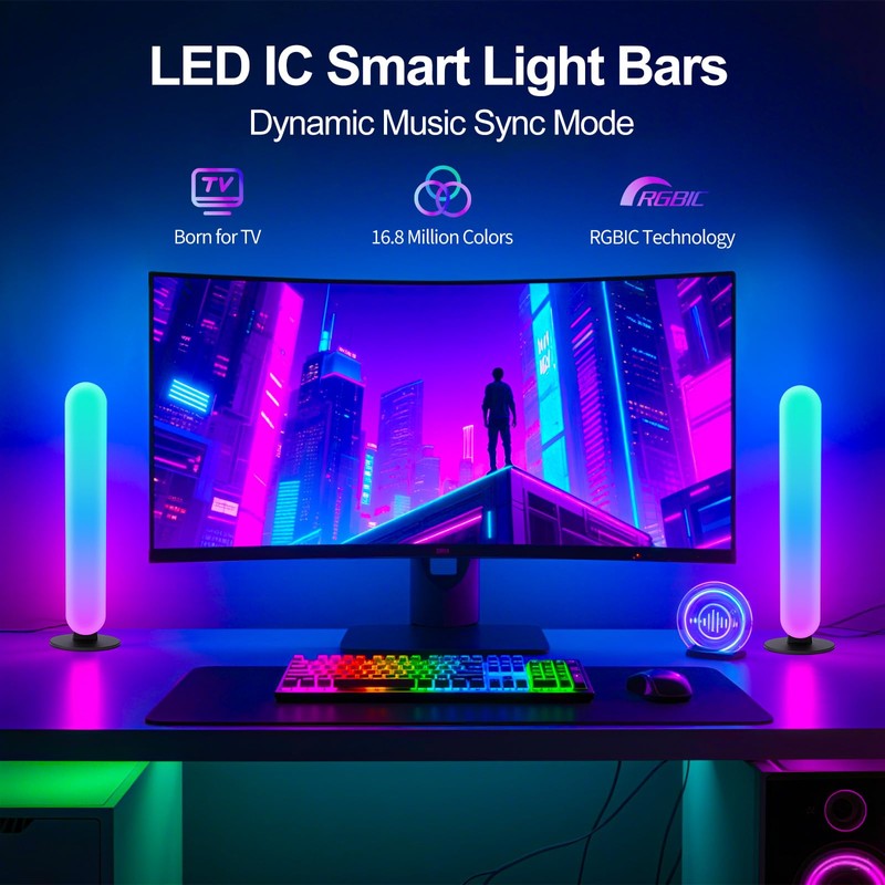 TRIPLE RABBIT RGB Light Bar,Smart LED Light Bar for Room,16