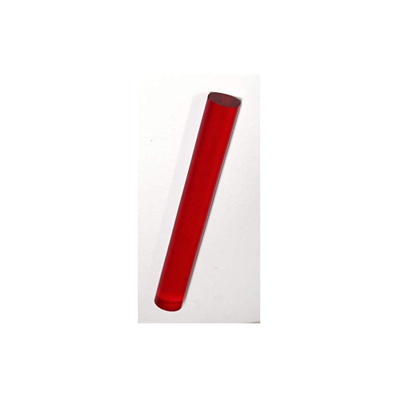1 1/4" Diameter x 18" Long Clear Red Translucent Extruded