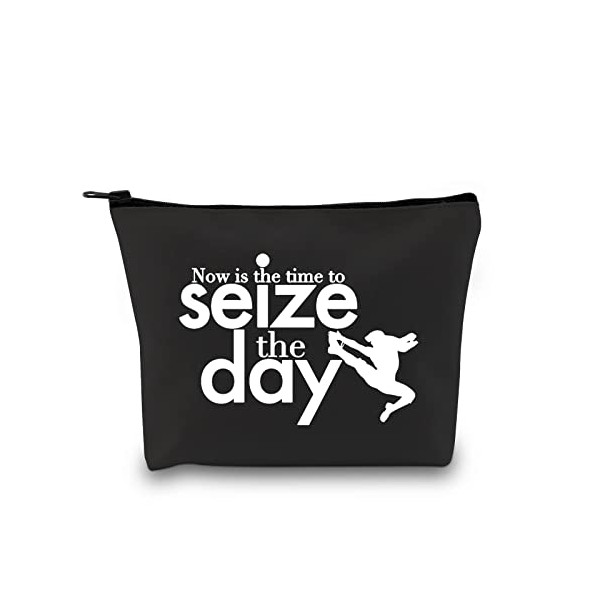 GJTIM TV Show Inspired Now is The Time to Seize The Day Musical Theatre Makeup Cosmetic Bag Gift Broadway Musical Gift (Seize The Day Black)