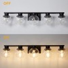 PAZALA Matte Black Bathroom Light Fixtures Over Mirror 5-Lights Vanity