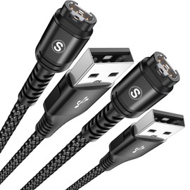 Garmin Watch Charger Cable [2-Pack,4ft] Compatible with Garmin Fenix 5 5S 5X 6 6S 6X Plus Pro 7 7S 7X, Forerunner 945 45 45S 245 Music,Approach S10 S40 S60 G12 S12 S42,Vívoactive 3 4 4S,Venu 2- Black