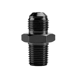 BLACKHORSE-RACING 6AN to 1/4 NPT Male Hose Fitting Adapter, Universal Aluminum Flare Male 6AN to 1/4'' NPT Union Fuel Oil Line Pipe Connector Black Anodized