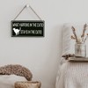 SENJIAN Rustic Cat Lovers Wood Decor Sign, What Happens in