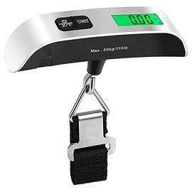 Electronic Backlit Luggage Scale up to 110lb (50kg) Capacity, Accuracy: .02lb (10g), with Thermometer (Battery Included) by EX ELECTRONIX EXPRESS