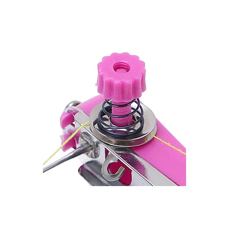 Pssopp Mini Single Stitch Handheld Sewing Machine, Pink, Hand Powered,