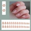 Nude French Tip Press on Nails Short Almond Fake Nails