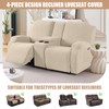 VANSOFY Recliner Loveseat Cover with Middle Console Stretch Reclining Sofa